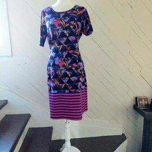 Lularoe mixed pattern colorful Julia dress